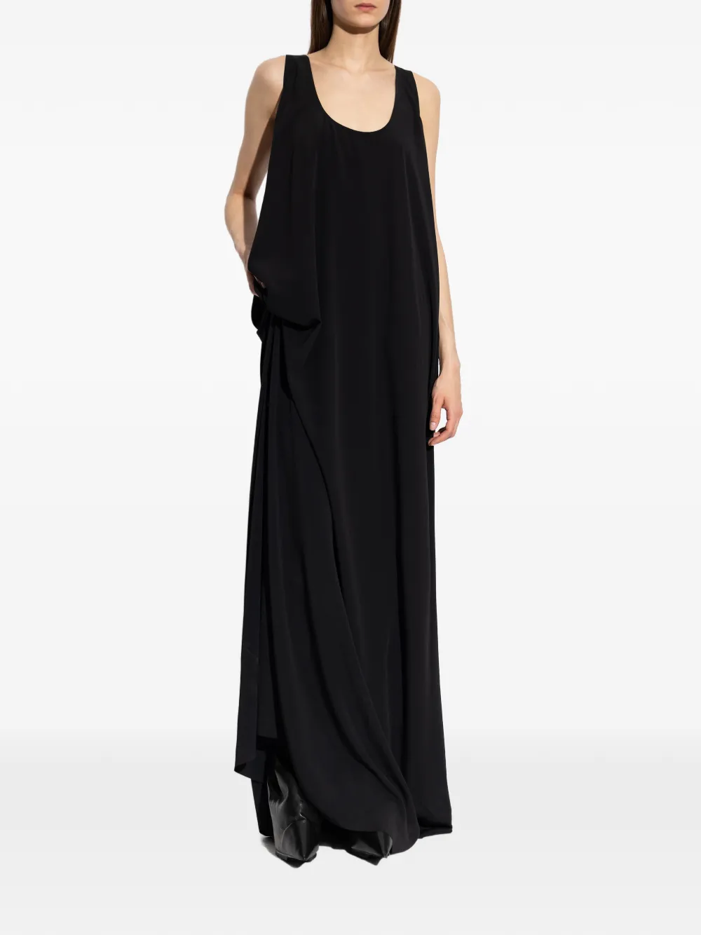 Rick Owens Gedrapeerde maxi-jurk Zwart