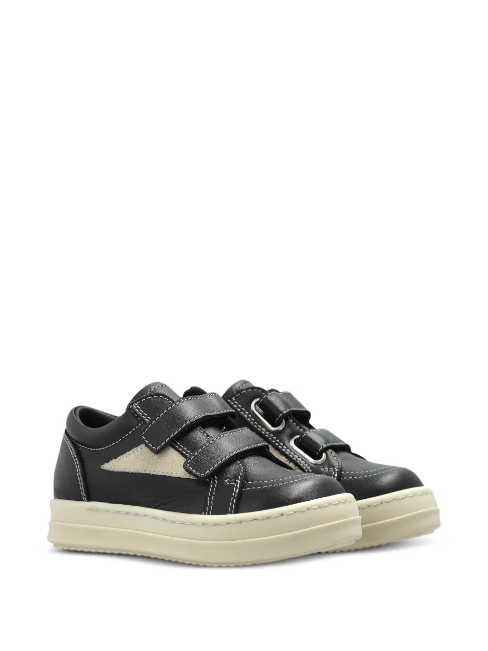 Rick Owens Kids touch-strap leather sneakers - Nero