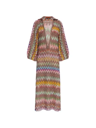 Missoni ジグザグニット メタリック マキシドレス | ブラウン