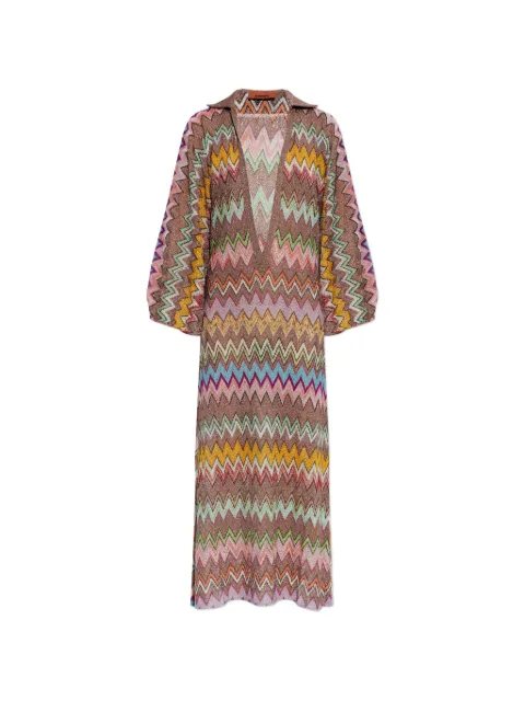 Missoni zigzag-knit metallic maxi dress