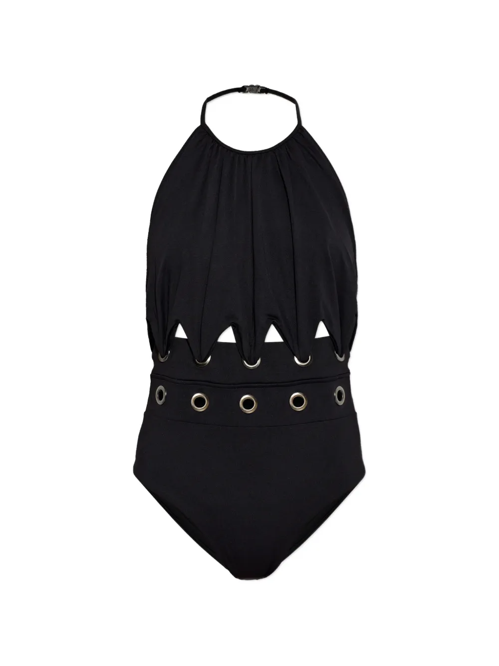 MAIÔ PARIS Déesse eyelet-embellished swimsuit - Nero