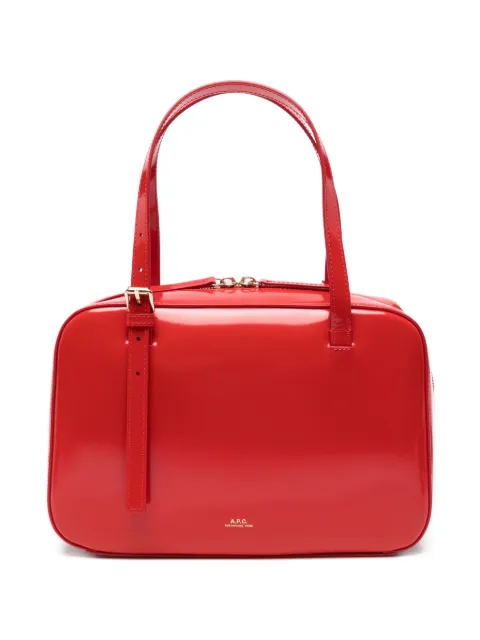 A.P.C. patent-finish buckle-detail tote bag