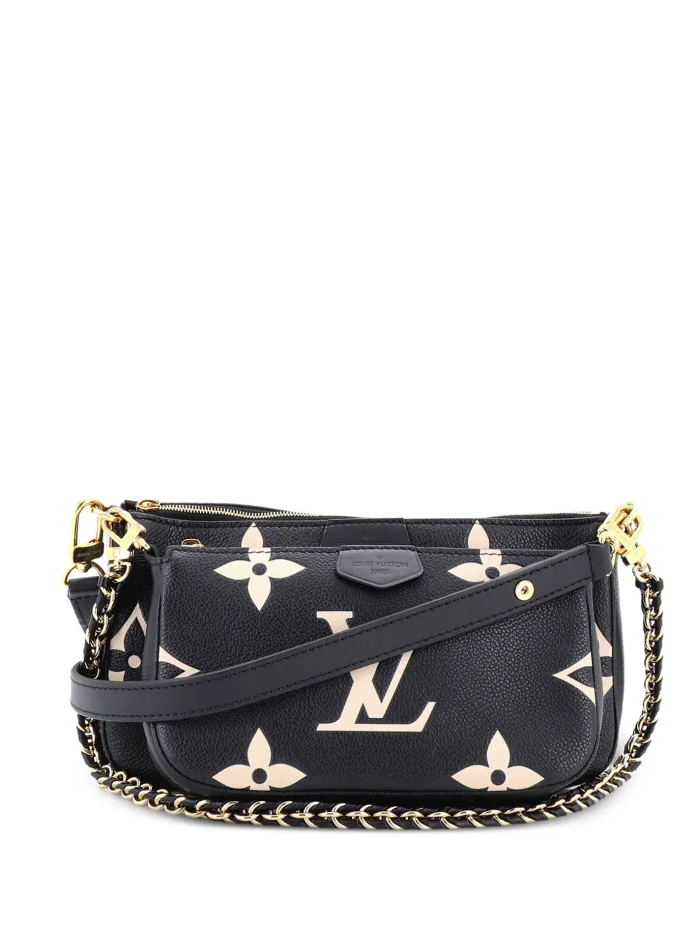 Louis Vuitton Pre-Owned Borsa a tracolla Multi Pochette Accessoires Monogram Giant bicolore in pelle Empreinte - Nero