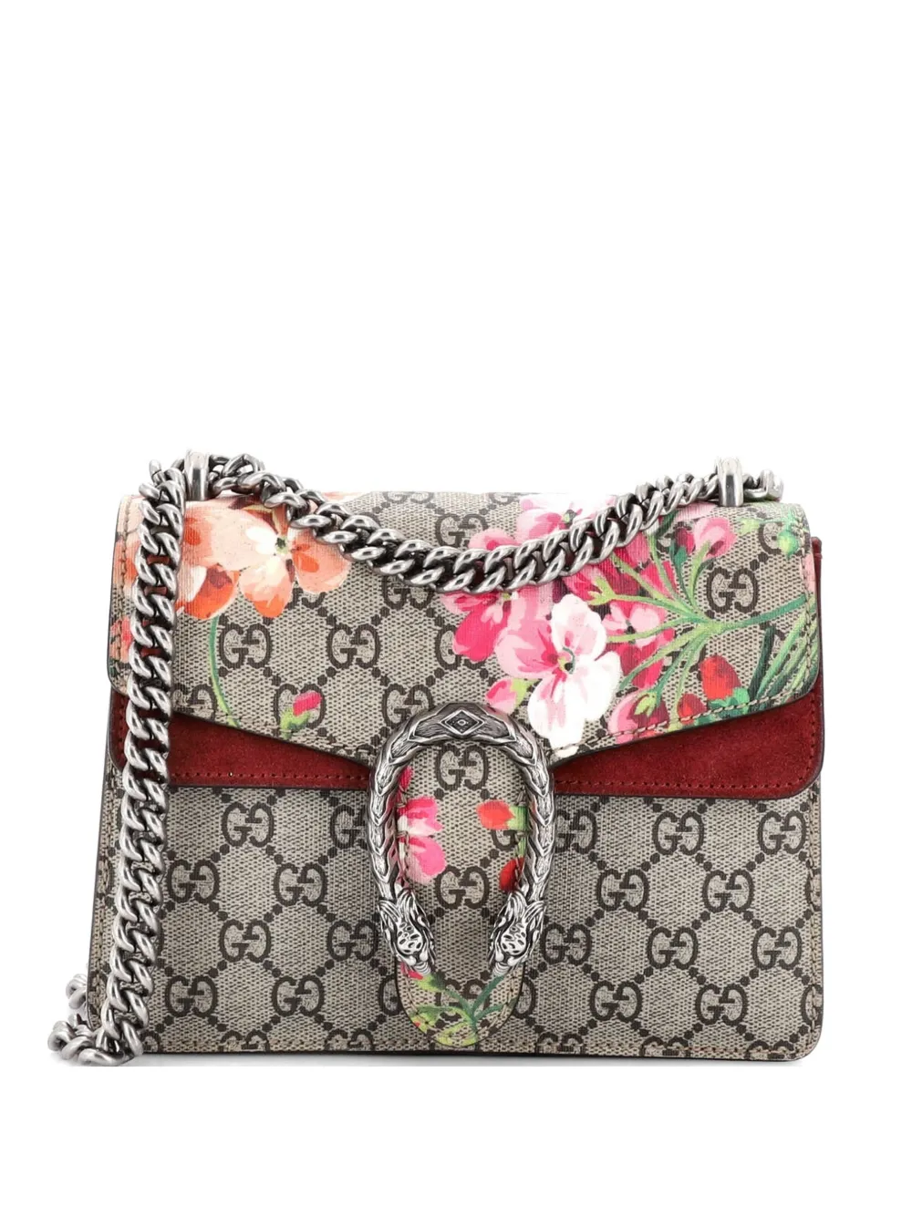 Gucci Pre-Owned Dionysus Bag Blooms Print GG Coated Canvas Mini shoulder bag - Marrone