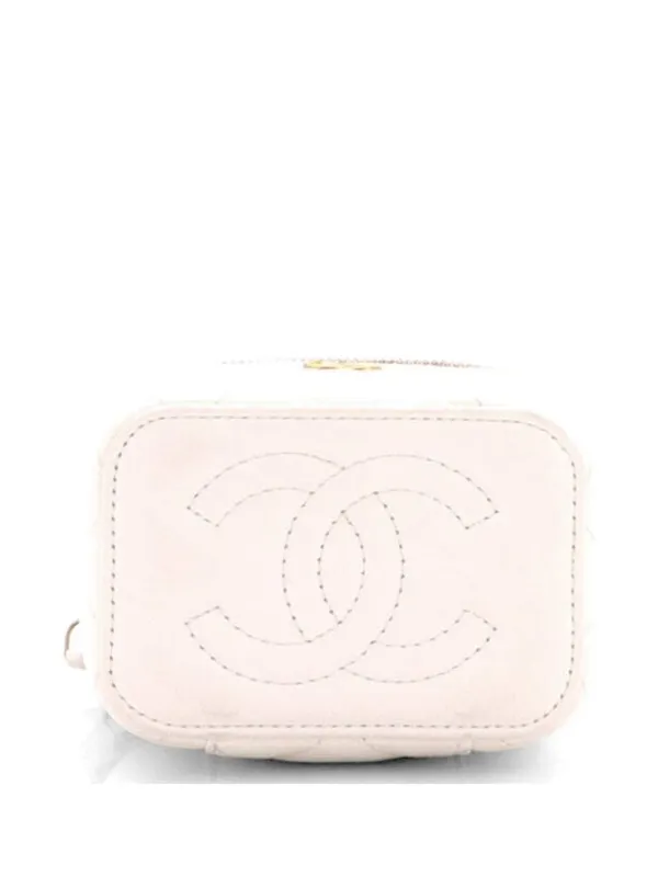 CHANEL Pre-Owned Pearl Crush Vanity Case With Chain Quilted