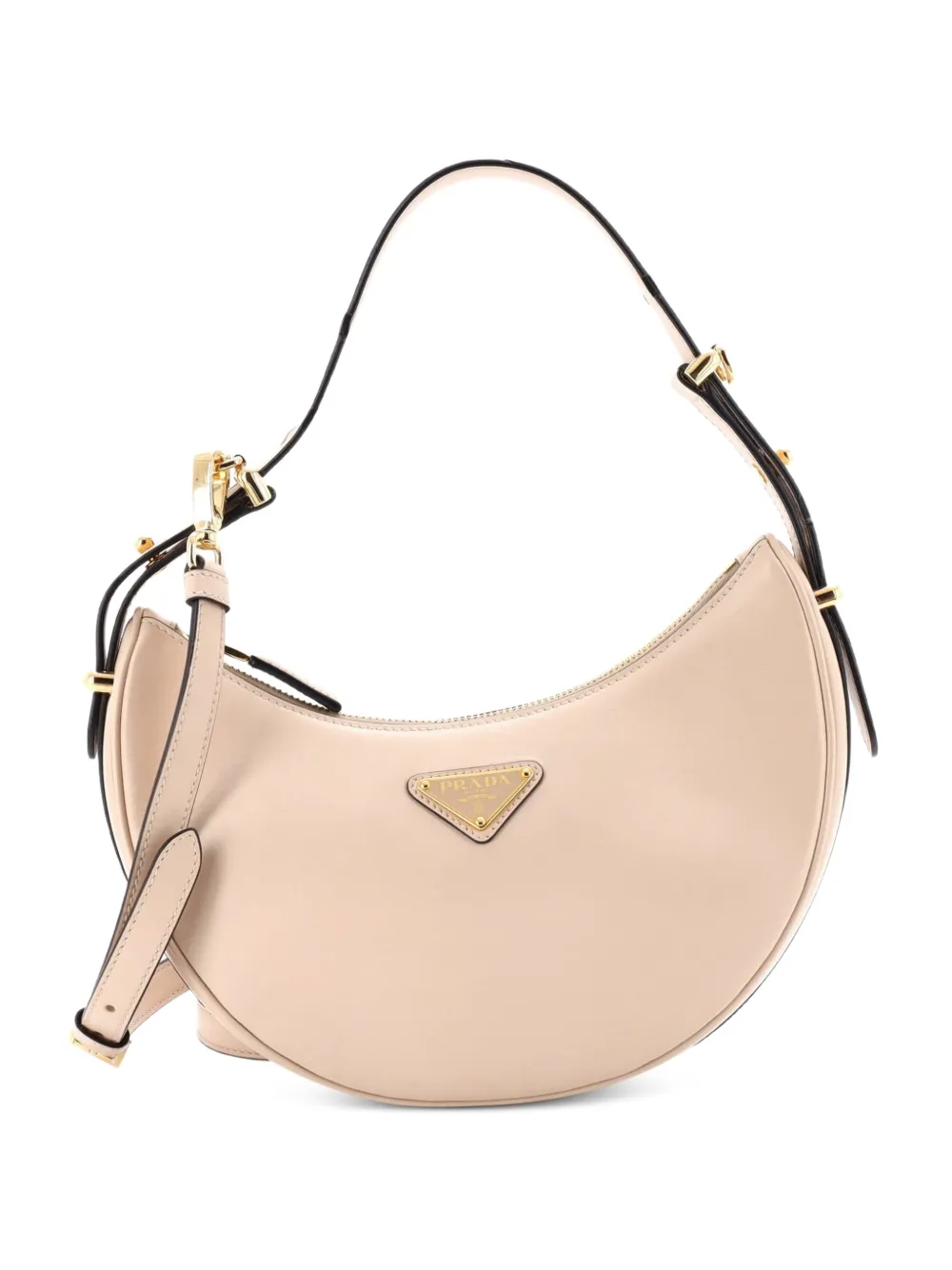 Prada Pre-Owned Arque Half Moon Leather Small hobo bag - Neutrals