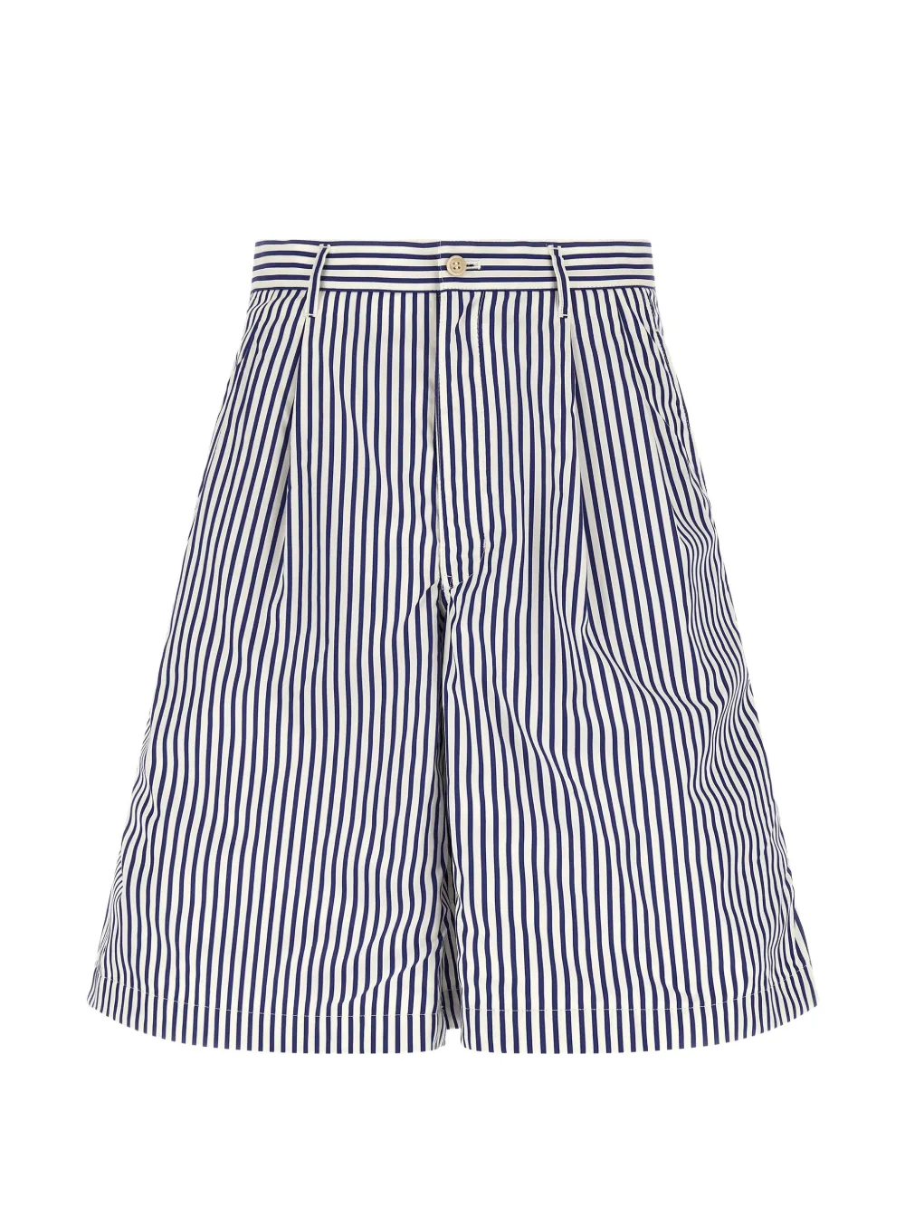 Comme Des Garçons Shirt striped-pattern pleated shorts - Blau