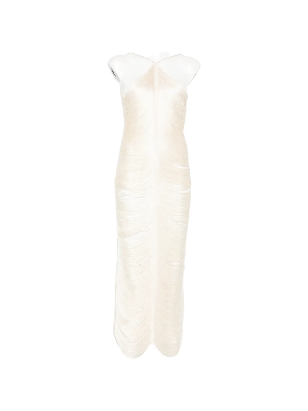 Bless Jade fringed halterneck dress - Bianco