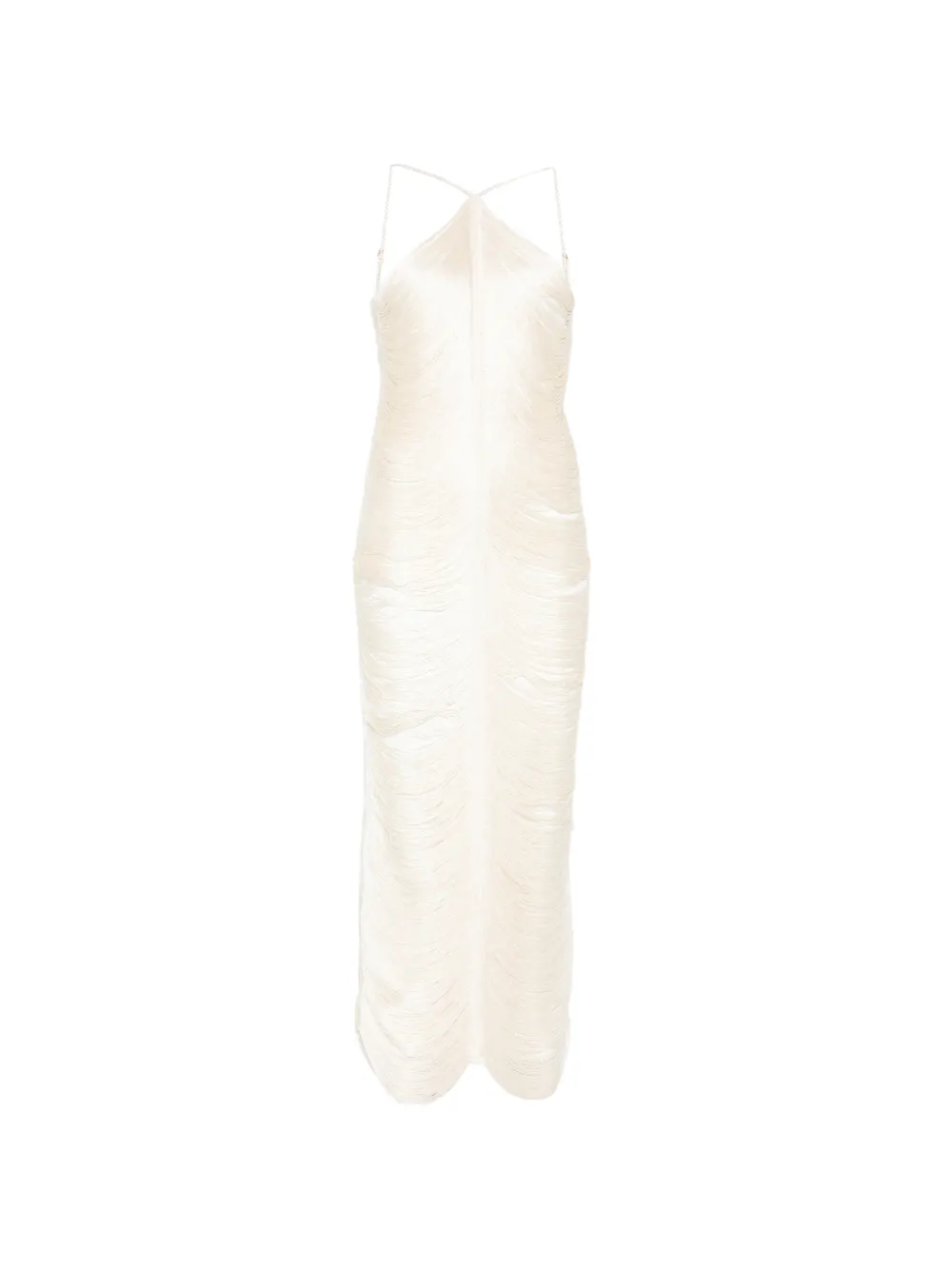 Bless Jade fringed halterneck dress - Bianco