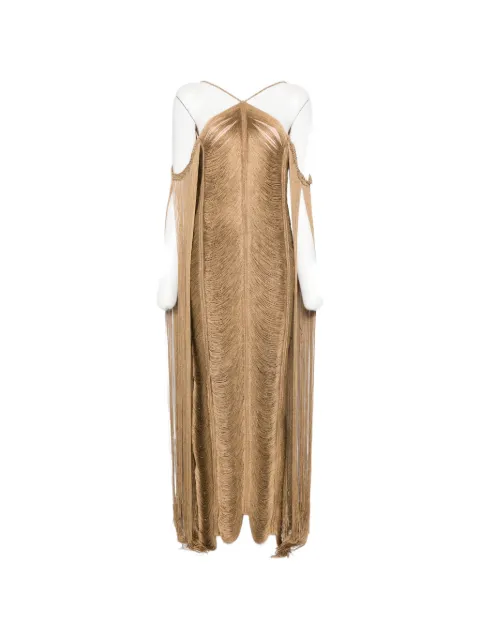 Bless Pelta fringed halterneck dress