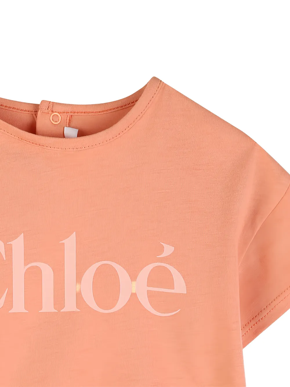 Chloé Kids T-shirt met logoprint Oranje