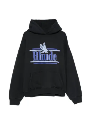 RHUDE graphic-print Hoodie | Black | FARFETCH