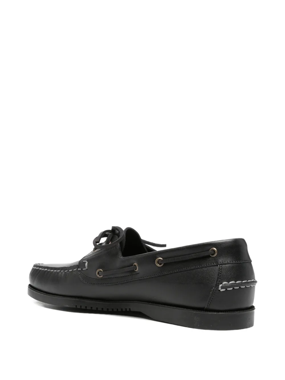 Paraboot Barth leather boat shoes Zwart
