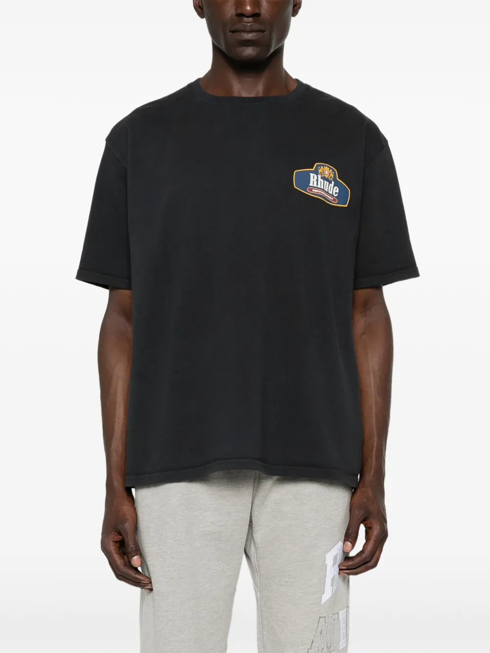 RHUDE T-shirt met logoprint Zwart