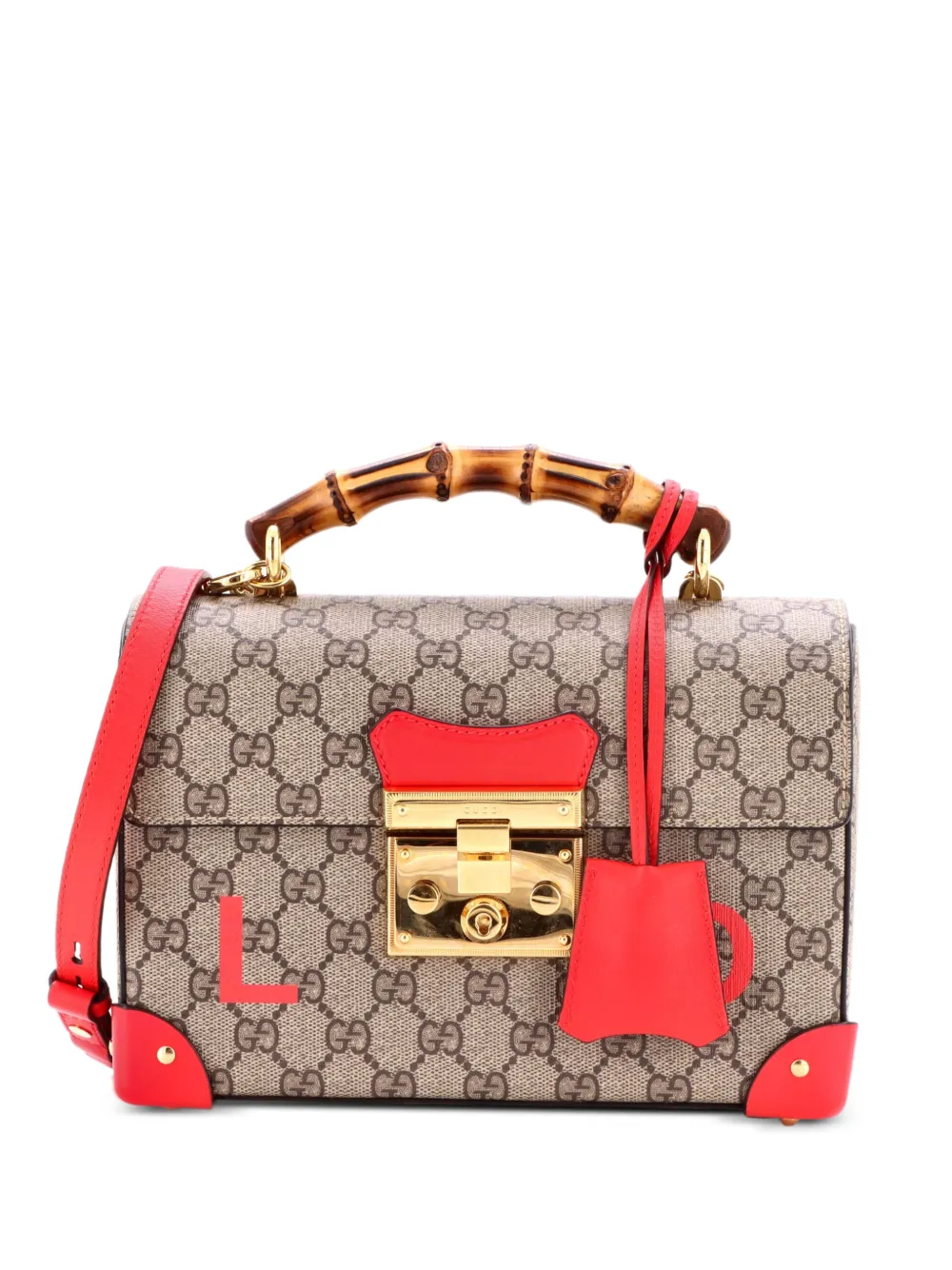Gucci Pre-Owned Padlock Bamboo Printed GG Coated Canvas Small shoulder bag - Marrone