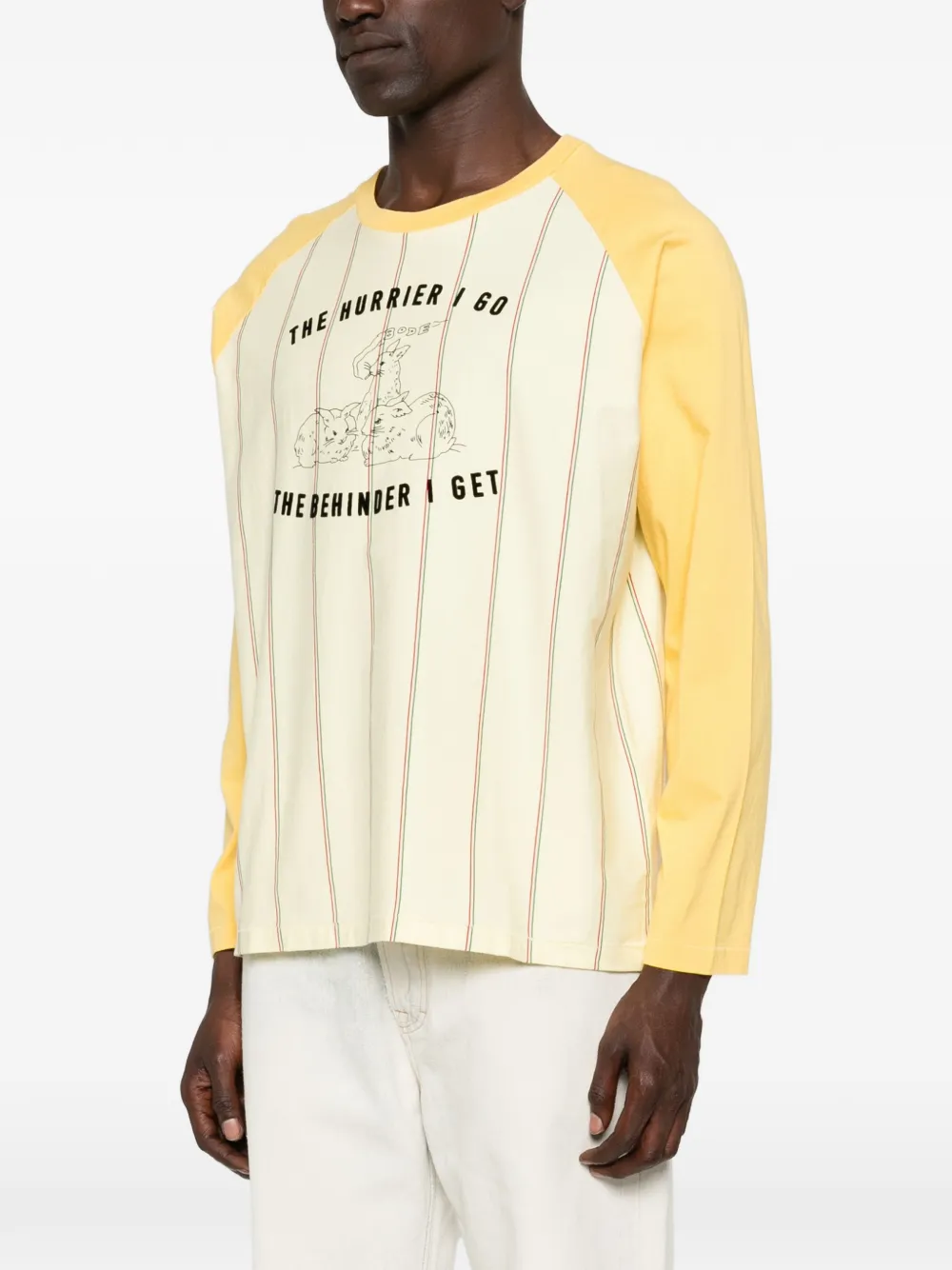  Bode Camiseta Summertime A Rayas - Amarillo 
