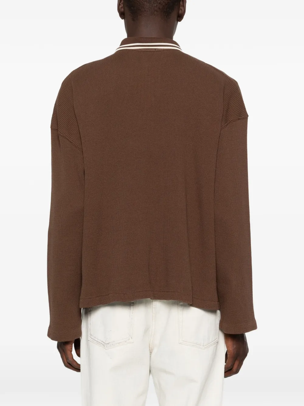 BODE Geneva wafelgebreid poloshirt Bruin