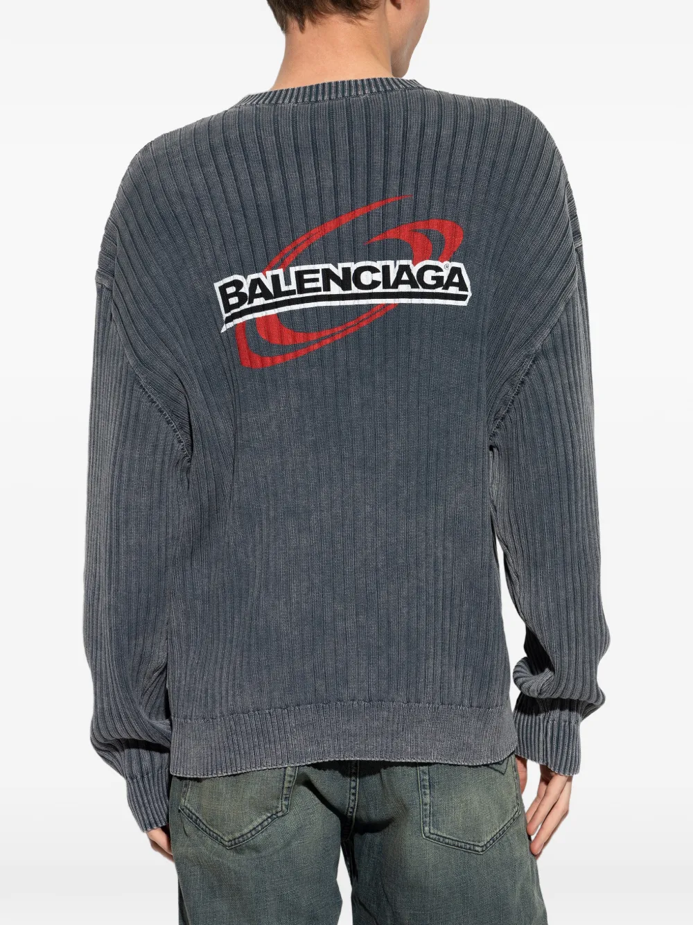 Balenciaga Ribgebreide trui Grijs