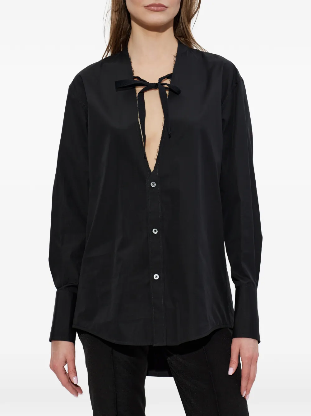 Maison Margiela Blouse met franje afwerking Zwart
