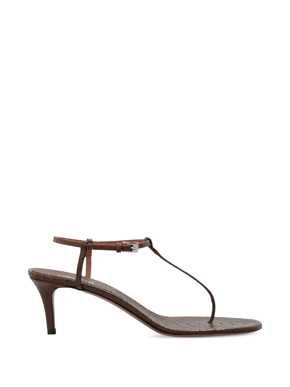 Paris Texas crocodile-effect leather sandals - Marrone