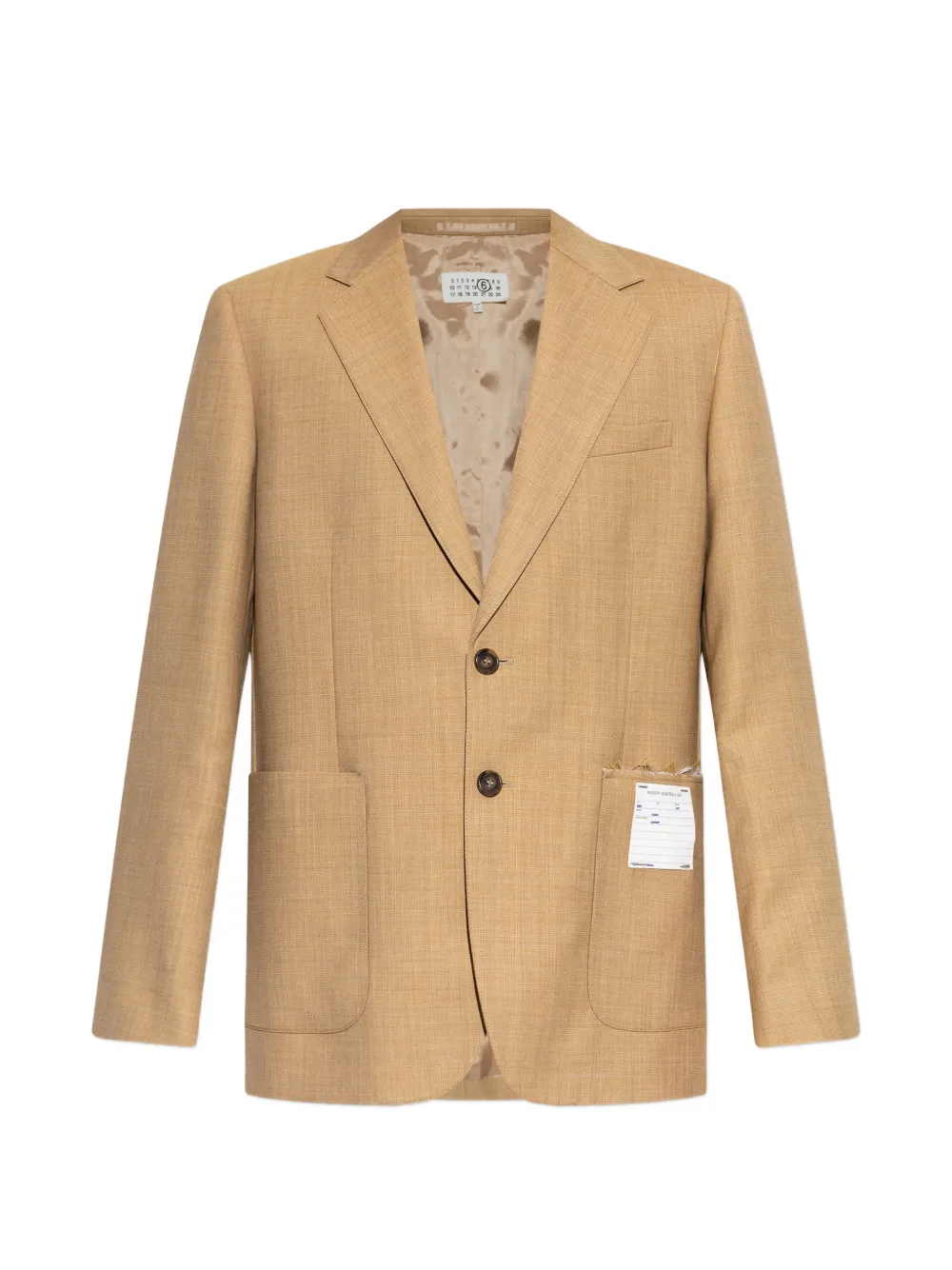 MM6 Maison Margiela notched-lapel patch-pocket jacket - Nude