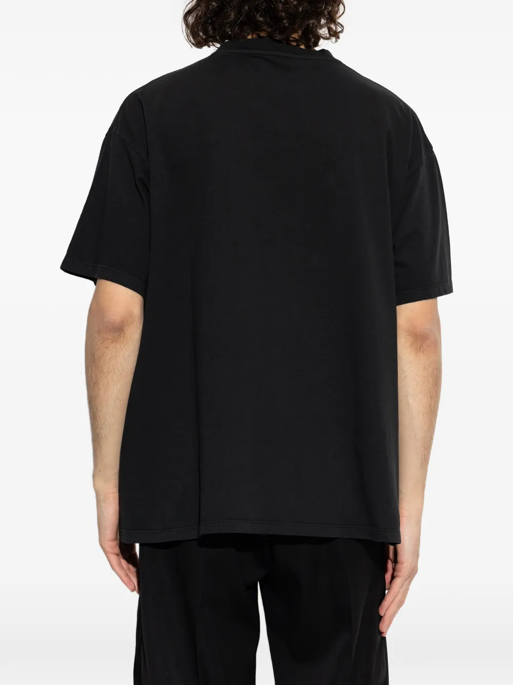 Maison Margiela Vissershoed met geborduurd logo en bloemenprint Zwart