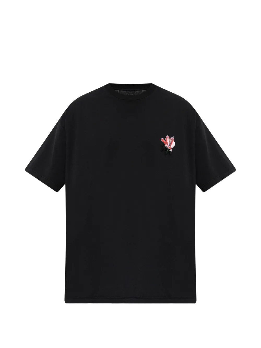 Maison Margiela floral-print logo-embroidered T-shirt - Nero