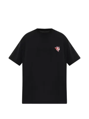 [新品]Maison Margiela Tシャツ M Maison Margiela distorted-logo Cotton T-shirt | Black | FARFETCH