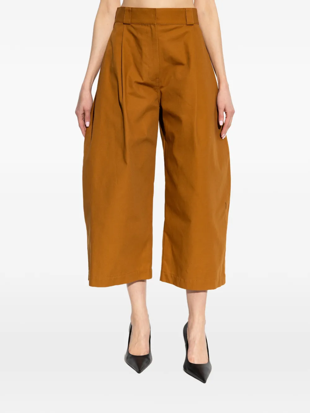 Balenciaga Plooibroek met wijde pijpen Bruin