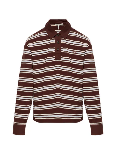 rag & bone striped long-sleeved polo shirt