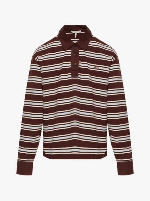 rag & bone striped long-sleeved polo shirt