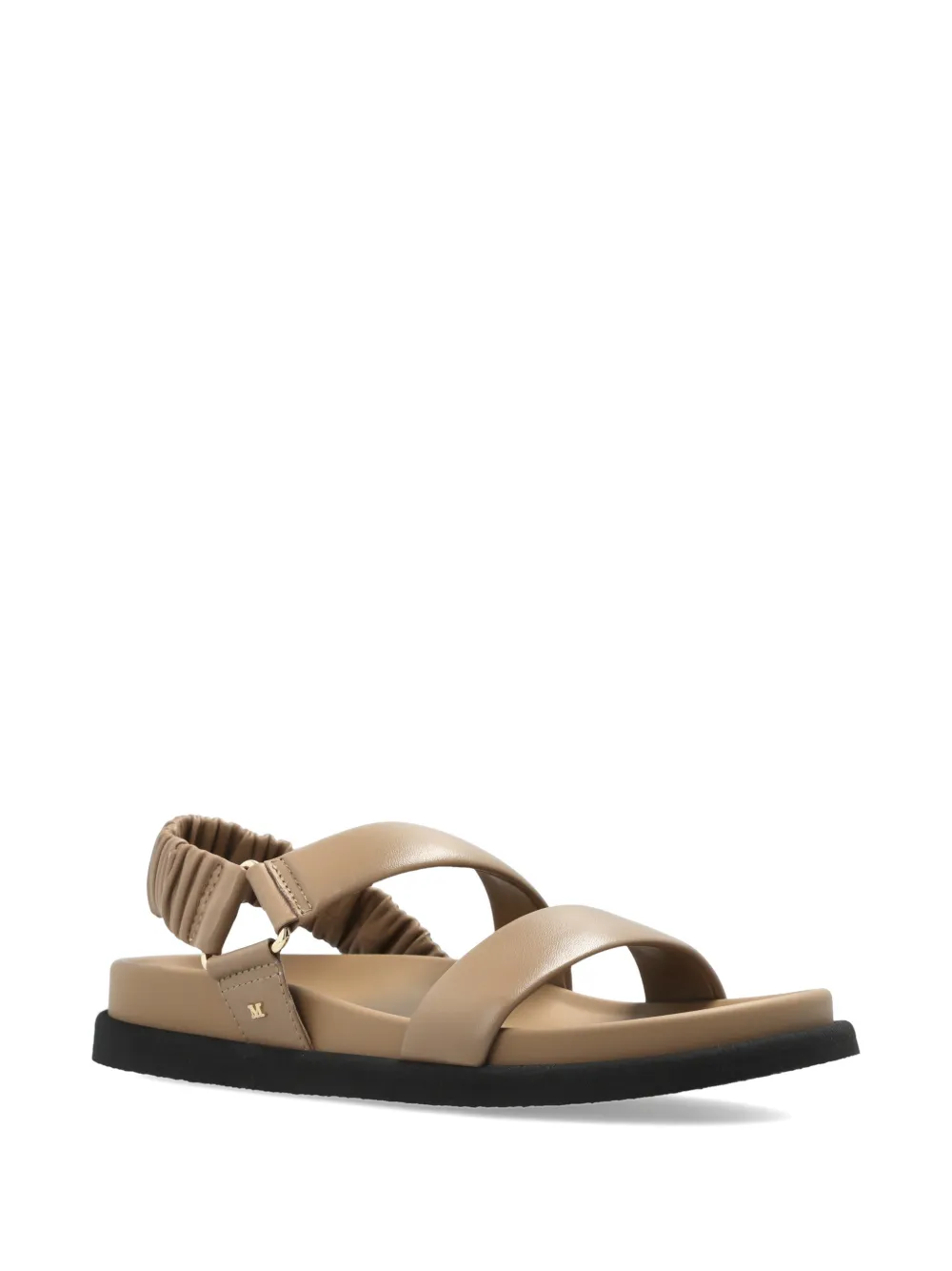 Max Mara leather slingback sandals Beige