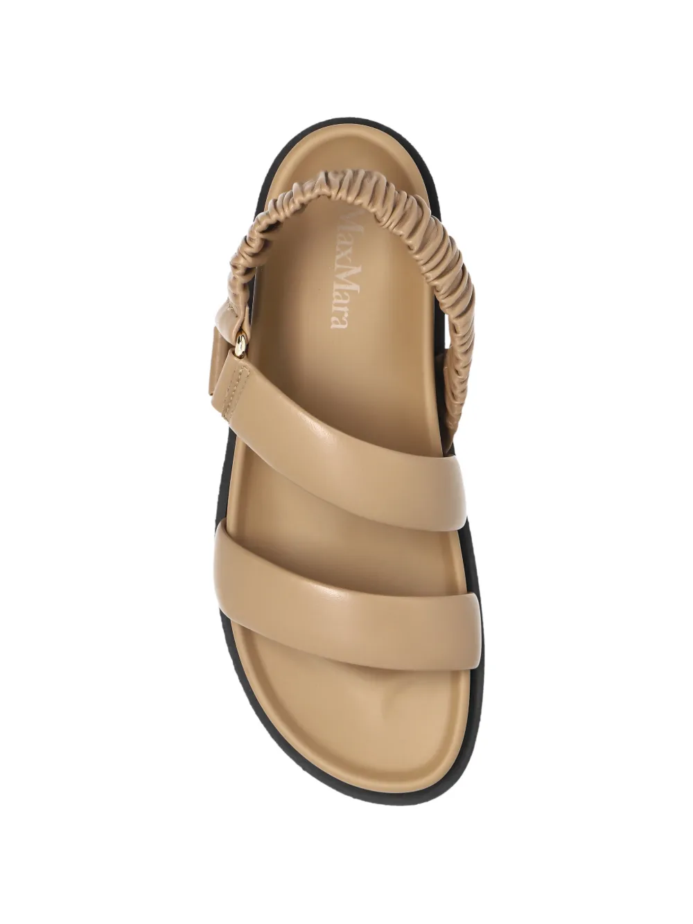 Max Mara leather slingback sandals Beige