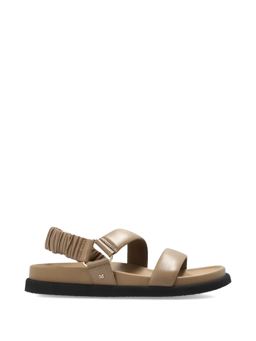 Max Mara leather slingback sandals Beige