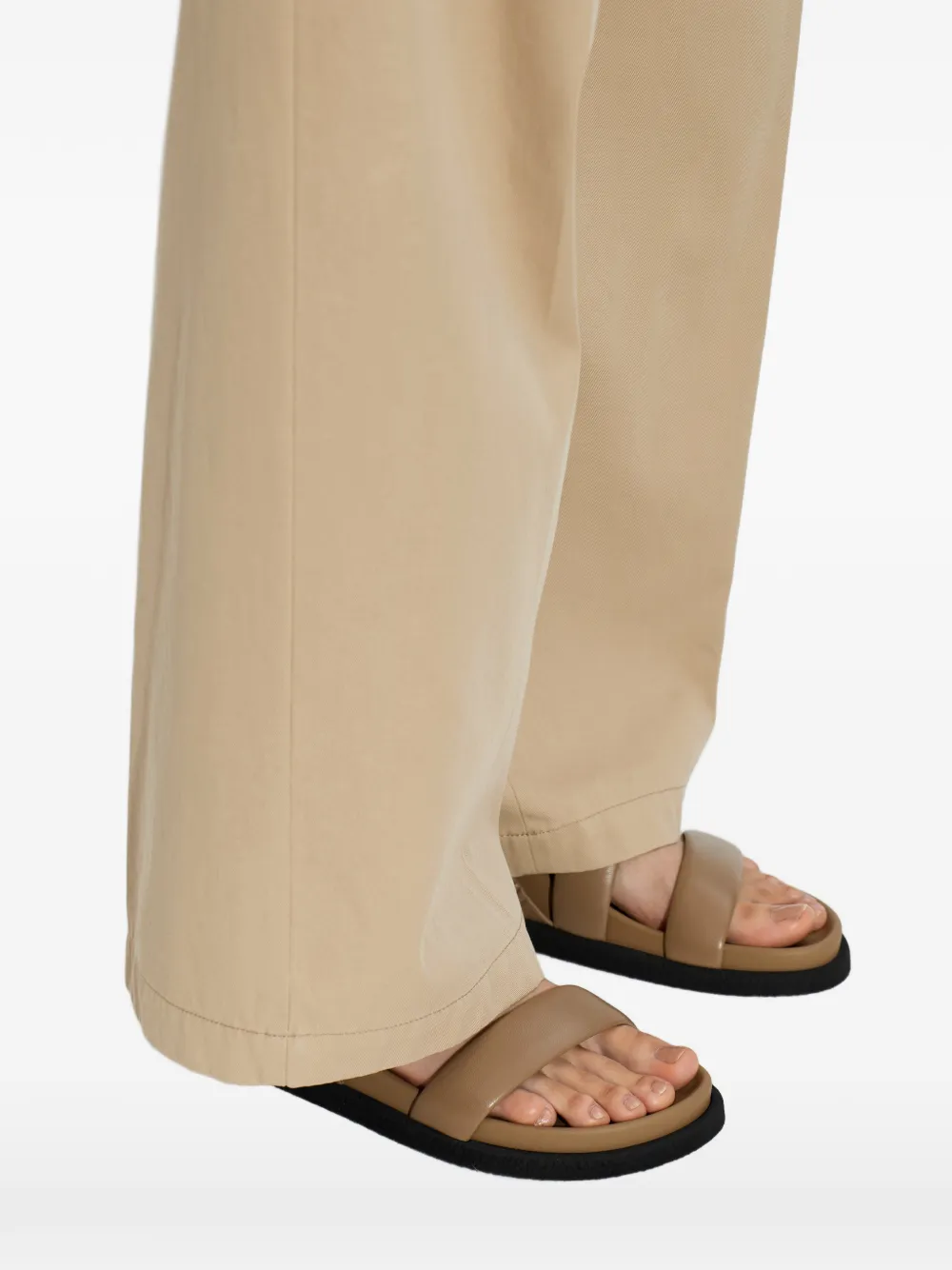 Max Mara leather slingback sandals Beige