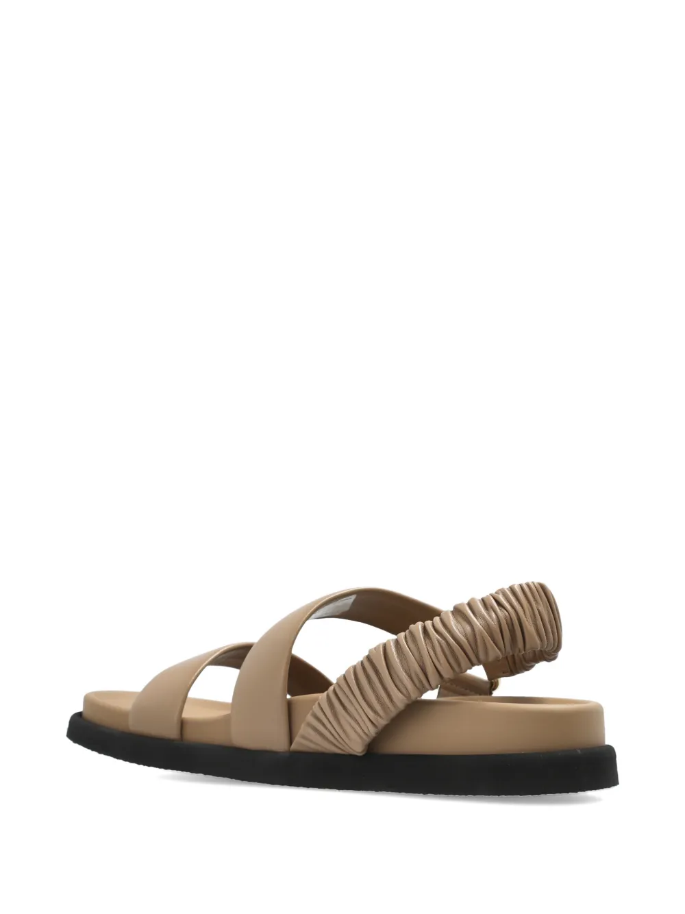 Max Mara leather slingback sandals Beige