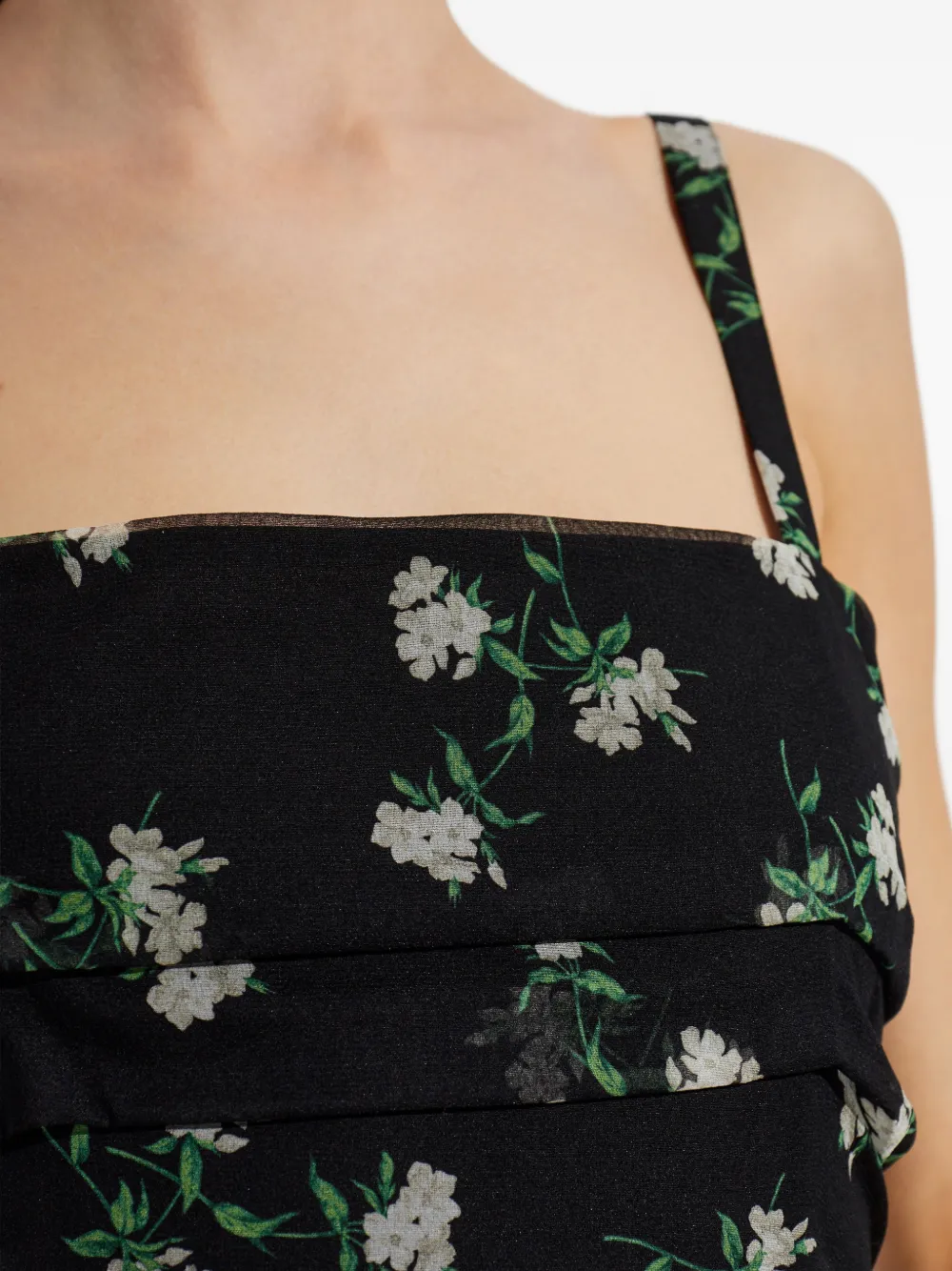 Dolce & Gabbana Midi-jurk met bloemenprint Zwart