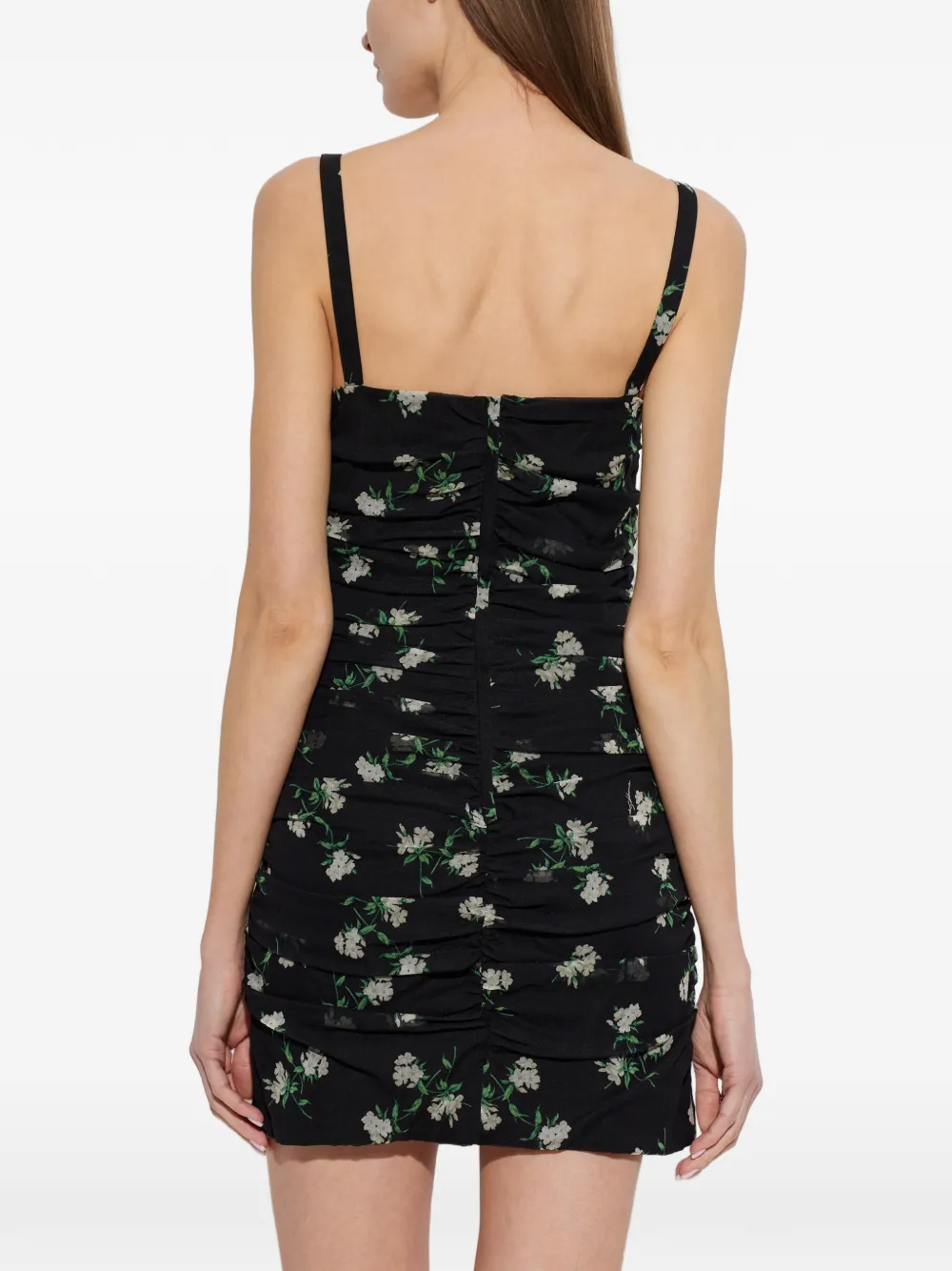 Dolce & Gabbana Midi-jurk met bloemenprint Zwart