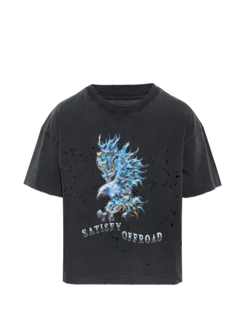 Satisfy MothTech graphic-print distressed-effect T-shirt