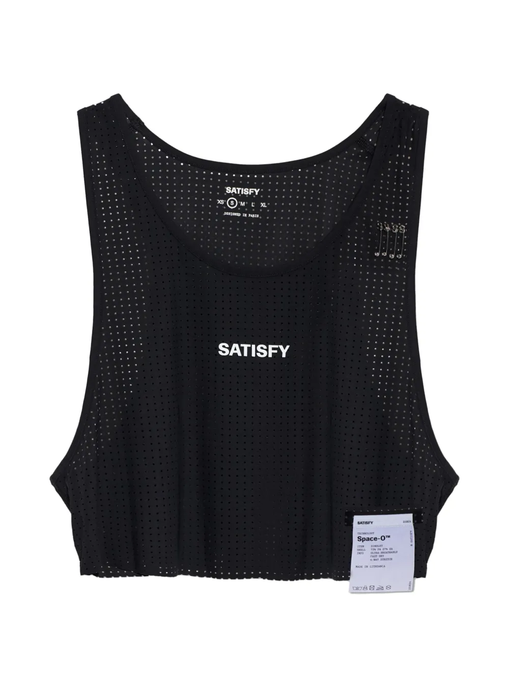 Satisfy Space-O perforated-design tank top - Nero
