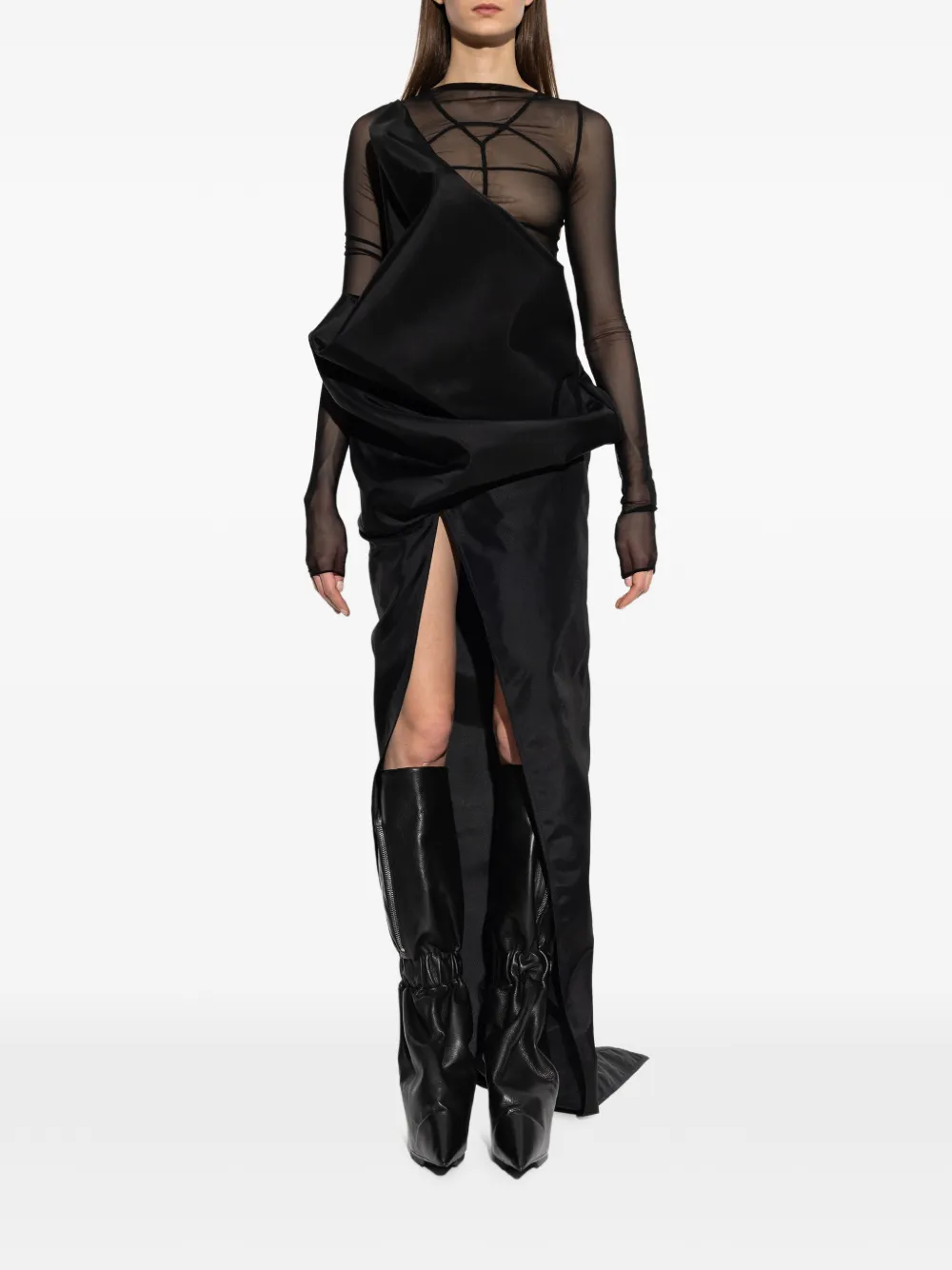 Rick Owens Asymmetrische rok met gedrapeerd design Zwart