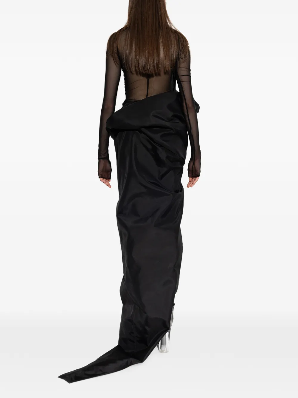 Rick Owens Asymmetrische rok met gedrapeerd design Zwart