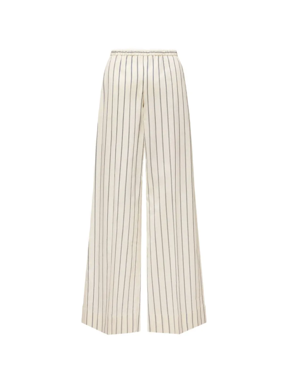 Moncler Gestreepte katoenen- en zijden broek Beige