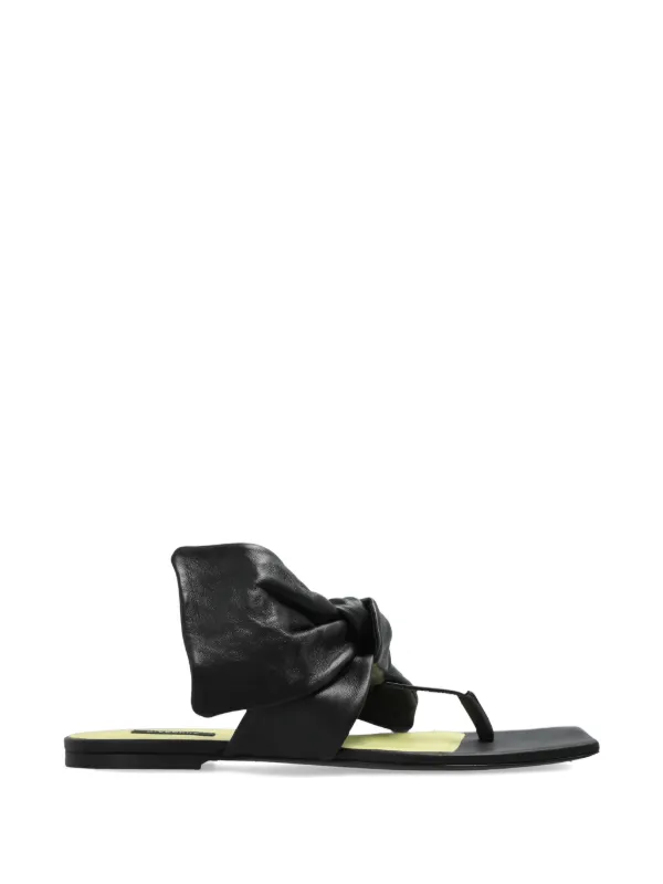 Givenchy Boudoir Thongs in Nappa Leather with Bow in Black