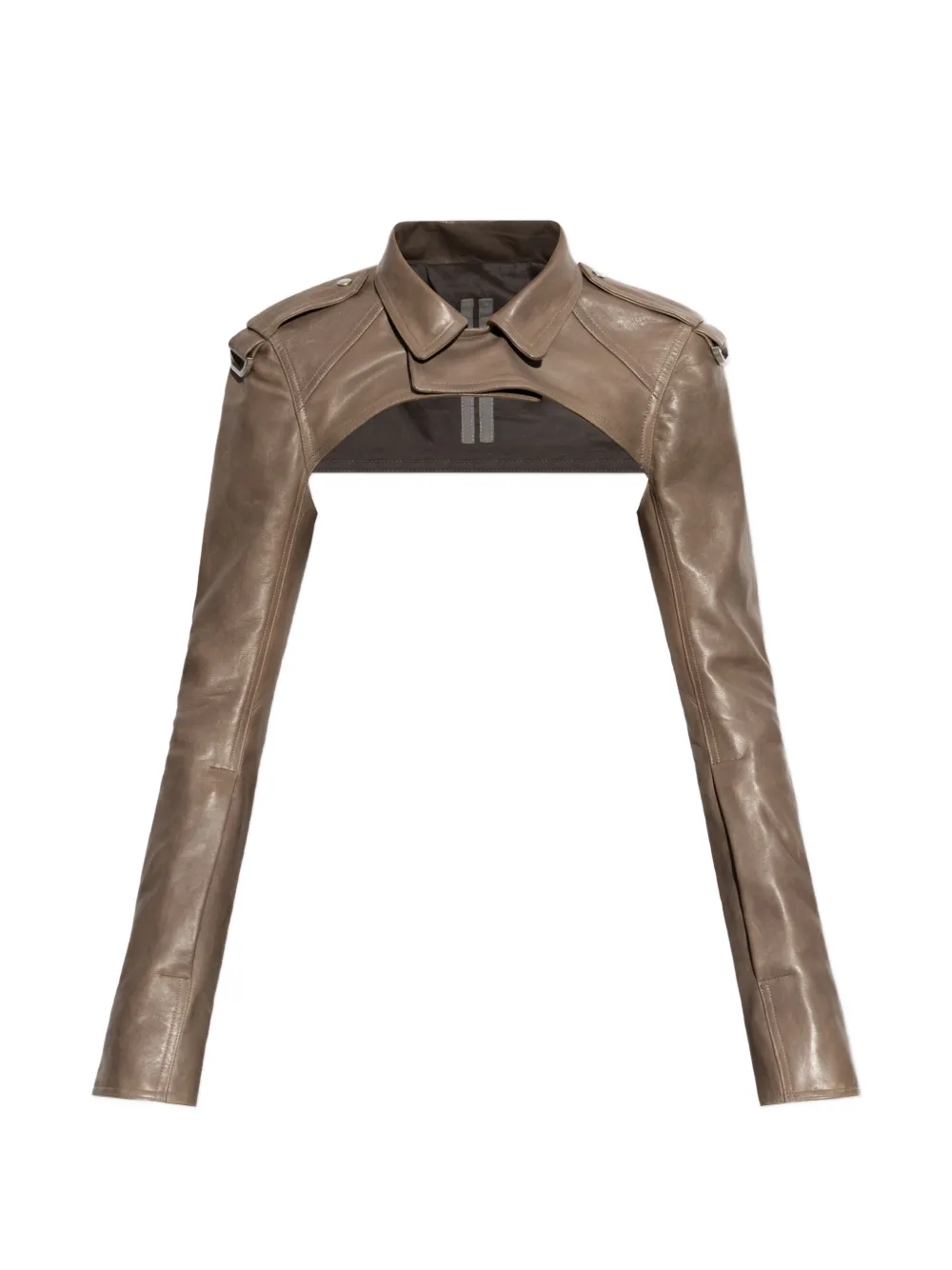 Rick Owens zip-cuff biker jacket - Marrone