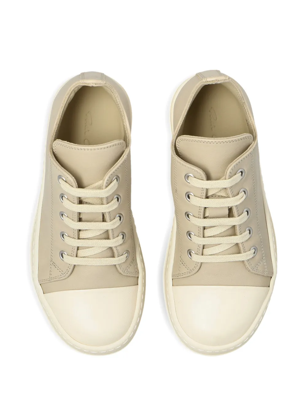 Rick Owens Kids low-top leather sneakers Beige