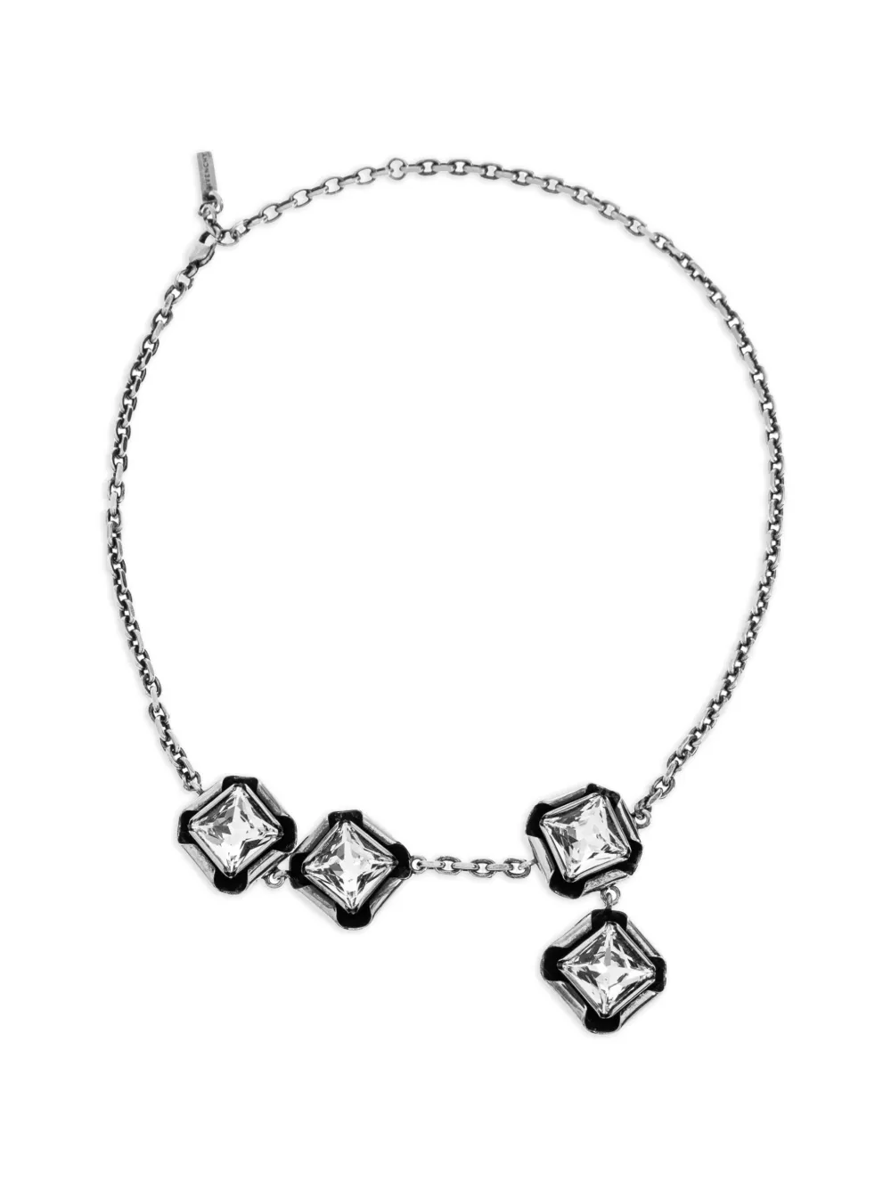 Givenchy crystal-embellished square-cut necklace - Silver
