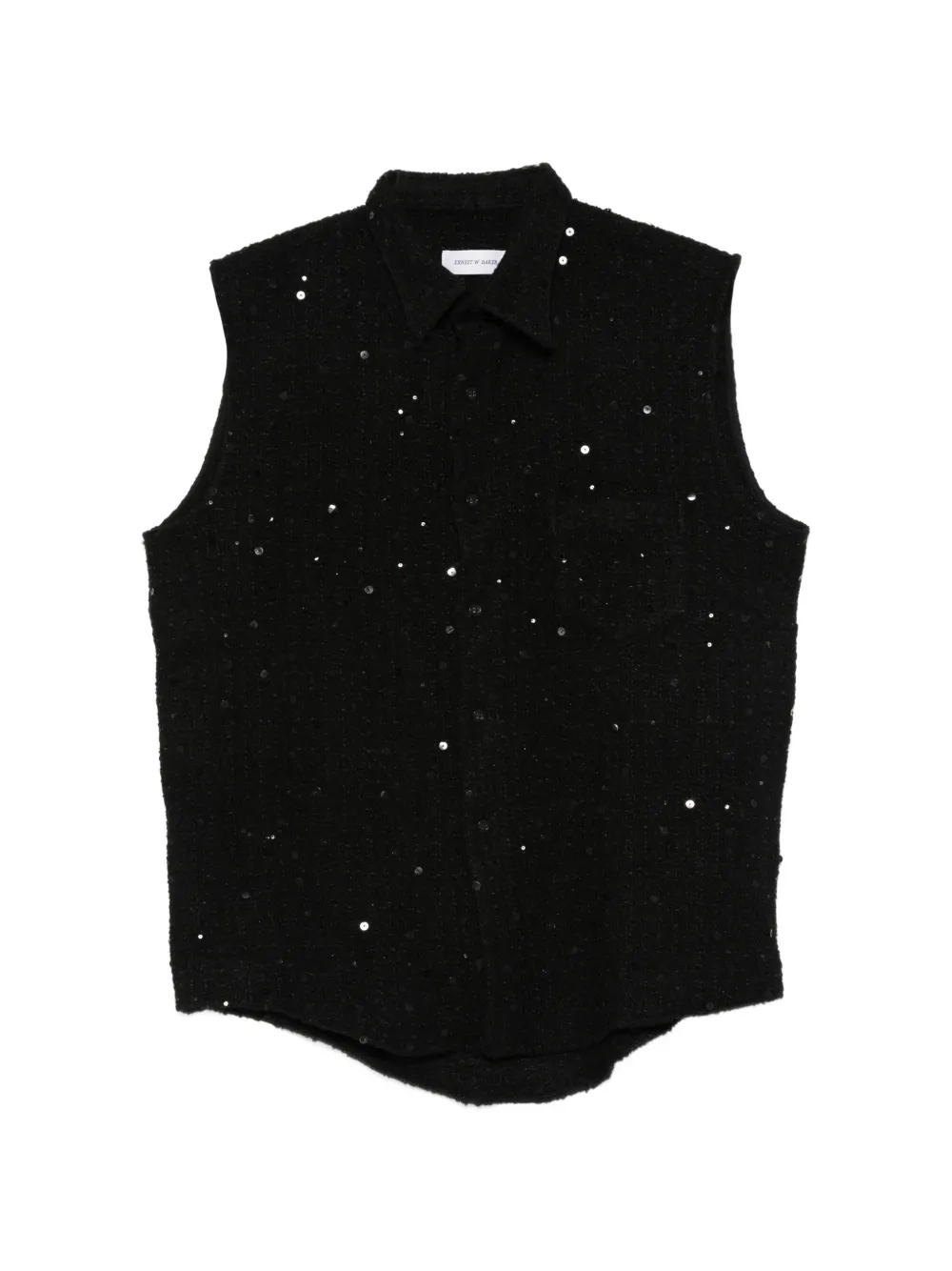 Ernest W. Baker sequin-embellished sleeveless shirt - Black