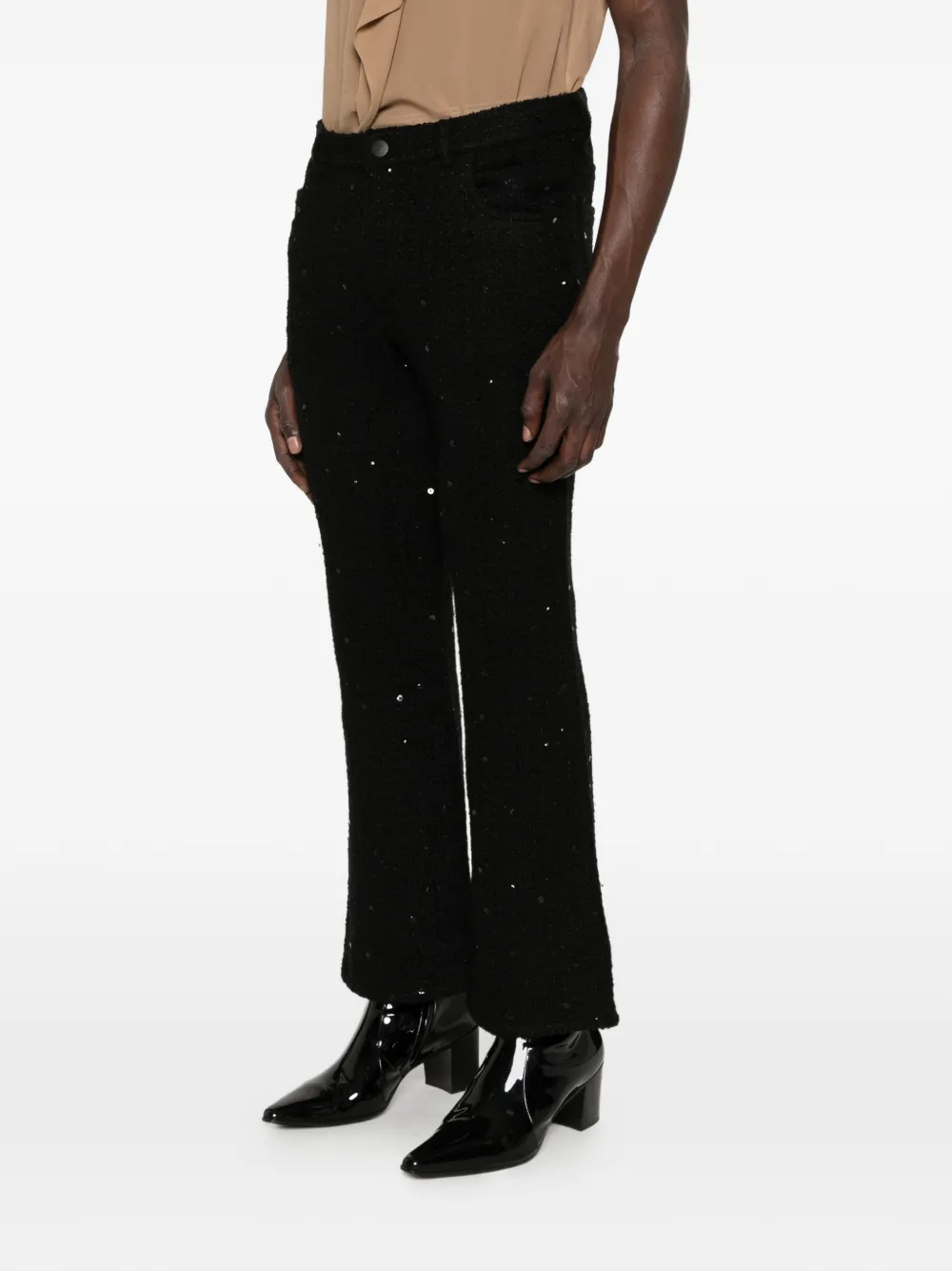 Ernest W. Baker Bouclé broek met pailletten Zwart