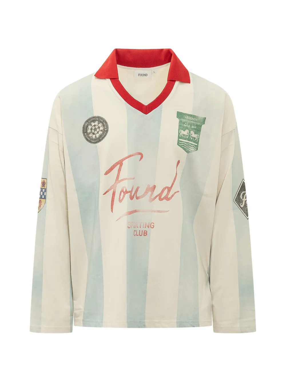 FOUND Striped Sport LS Jersey long-sleeve T-shirt - Bianco